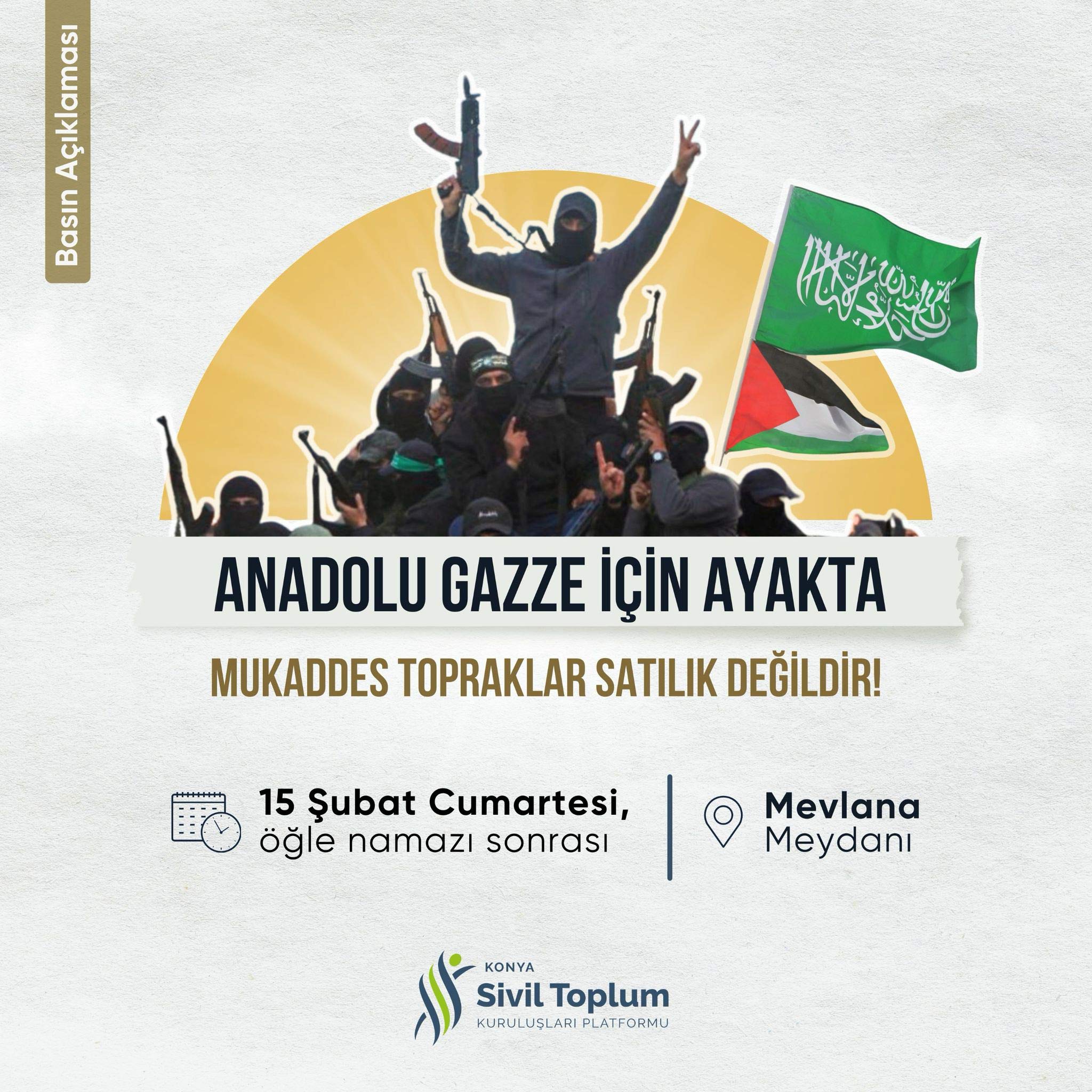 Anadolu Gazze İçin Ayakta Mukaddes Topraklar Satılık Değildir || Konya STK Platformu