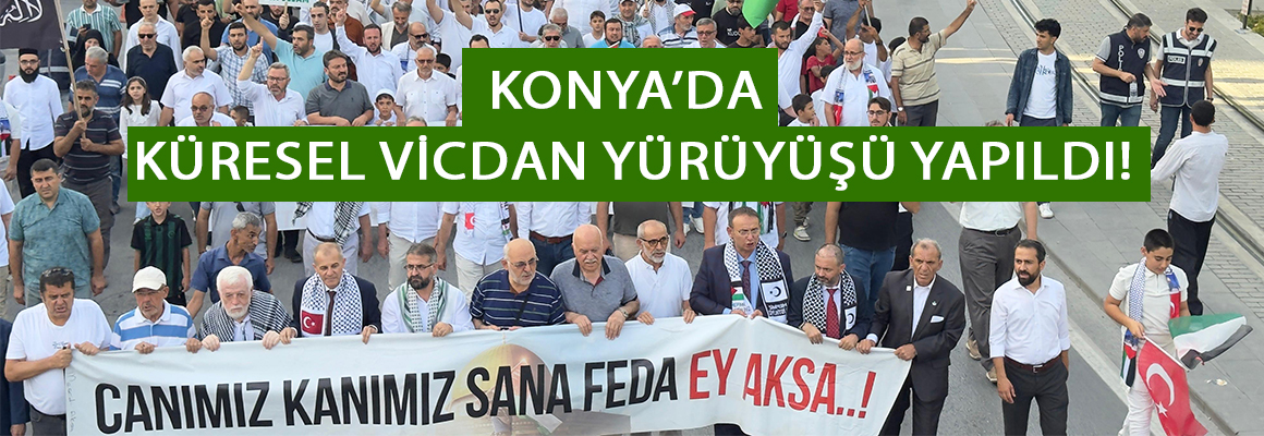 Konya’da Küresel vicdan yürüyüşü yapıldı || Konya STK Platformu